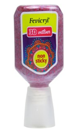 Picture of Fevicryl Non-sticky 3D Cone Outliner - Glitter Magenta - 20ml