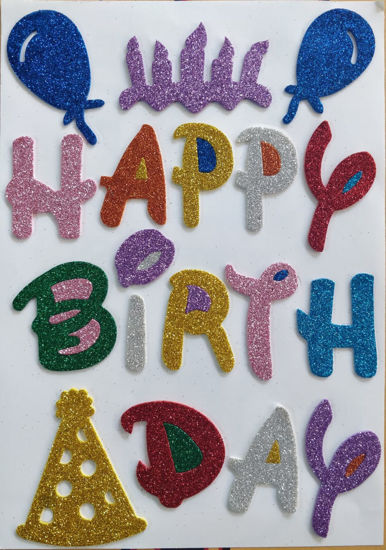 Picture of Happy Birthday - Glitter Foam - Sticker