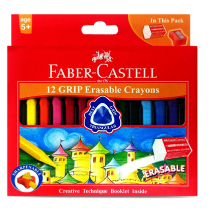 Picture of Faber Castell 12 Grip Erasable Crayons
