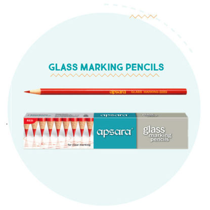 Picture of Apsara Glass Marking Pencils (10 pc pack) Red Colour