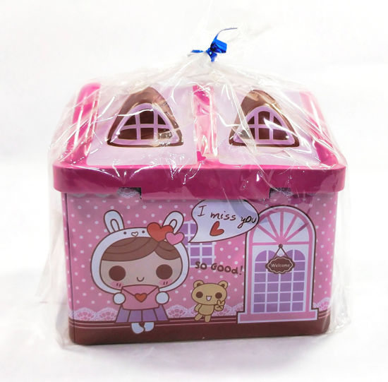 Picture of Piggy Bank - Hut- Pink