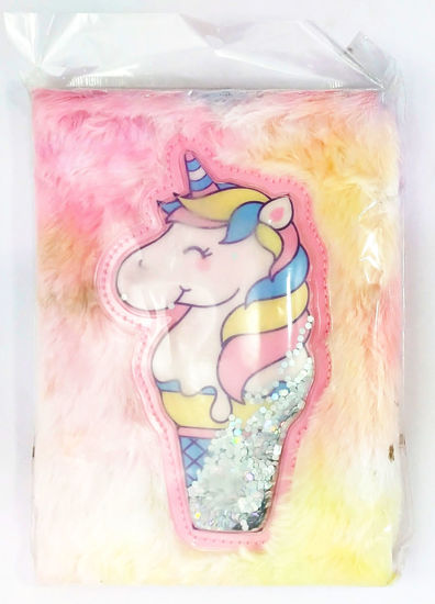 Picture of Unicorn with Sparkles Fur Yellow - A5 Diary