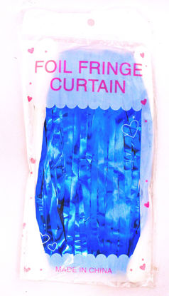 Picture of Foil Fringe Curtain - Blue