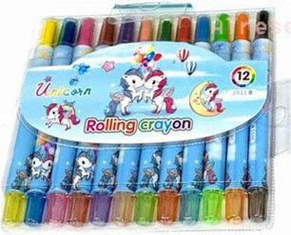 Picture of Unicorn Rolling Crayons - Set of 12 Pc.