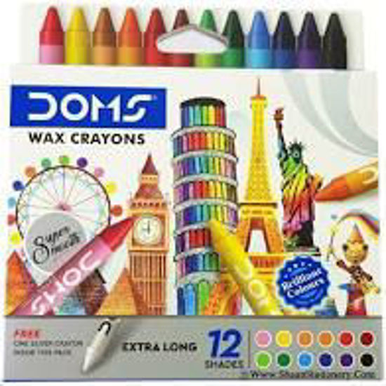 Picture of Doms Extra Long Wax Crayons 12 Colours