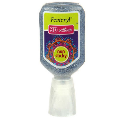 Picture of Fevicryl Non-sticky 3D Cone Outliner - Glitter Silver- 20ml