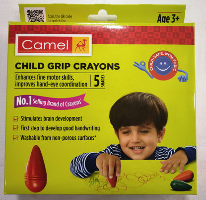 Picture of Camel Child Grip Finger Crayons - 5 Shades