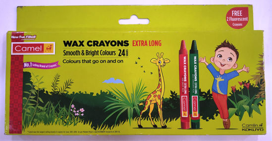 Picture of Camel Wax Crayons Extra long  - 24 Colours