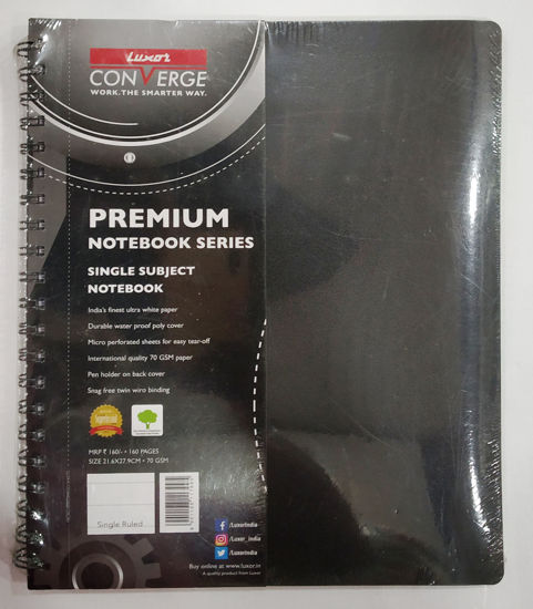 Picture of Laxor Converge Spiral Single Ruled Notebook - 21.6 X 27.9 cm -160 Pages