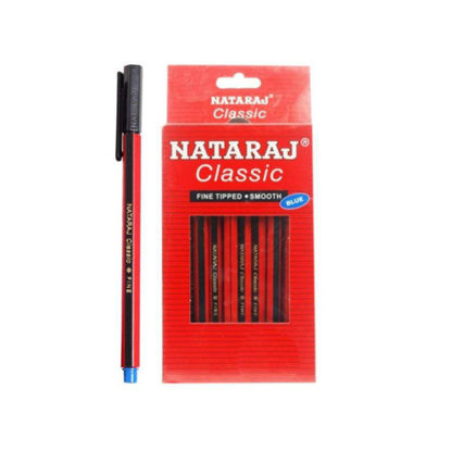 Picture of Natraj Classic Fine Tipped Smooth Ball Pen - Blue Colour - Pack of 20 Pc.