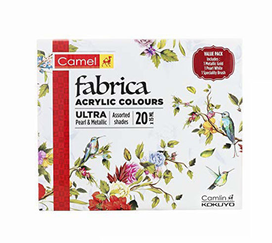 Picture of Camel Fabrica Acrylic Ultra Pearl and Metallic Colour Set – Pack of 20