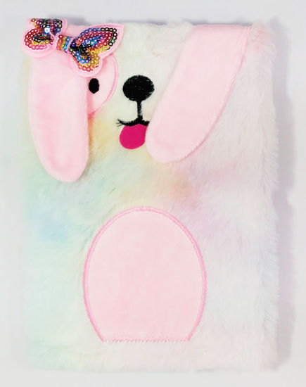 Picture of Unicorn Doggy Teddy Fur Magenta - A5 Diary