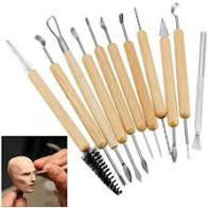 Picture of 11 Superior Craft Wooden Clay Tools Set Wax Plaster Soap Pottery Modelling Carving Standard