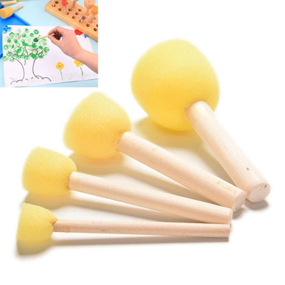 Picture of Yellow Sponge Kids' Painting Sponge Brush - Set of 4 Pc