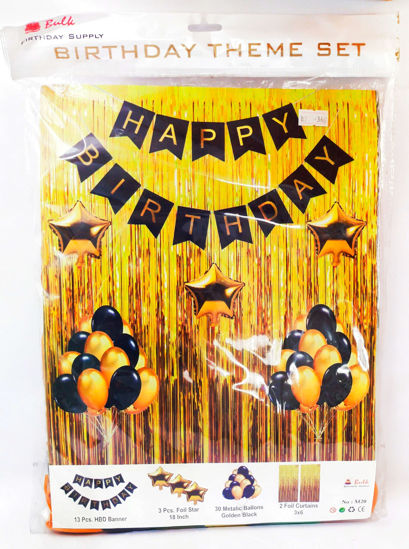Picture of Happy Birthday Theme Set - Golden - Brown
