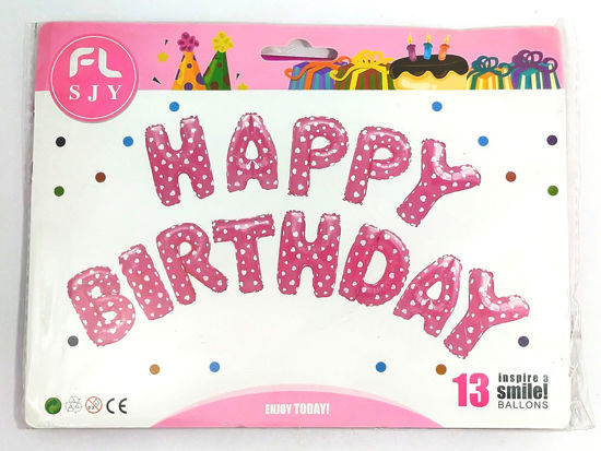 Picture of Happy Birthday Foil Pink Ballons